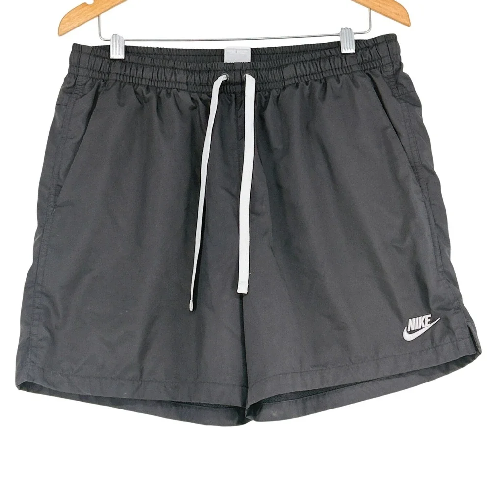 Nike Mens Sportswear Woven Flow Shorts Black Nylon Mesh Lined Size Large L